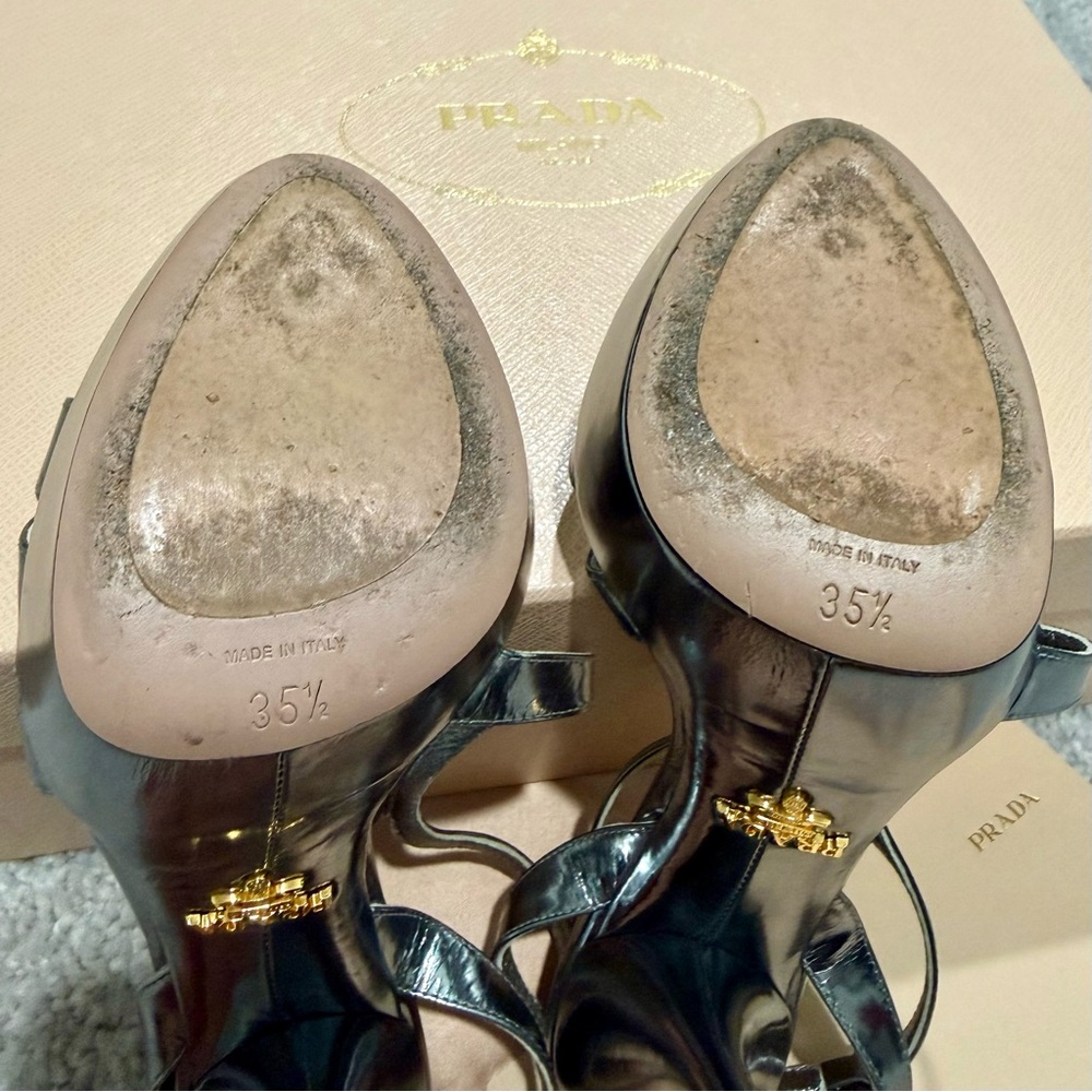 Prada Metallic Silver Platform Strappy Heels - Picture 7 of 9